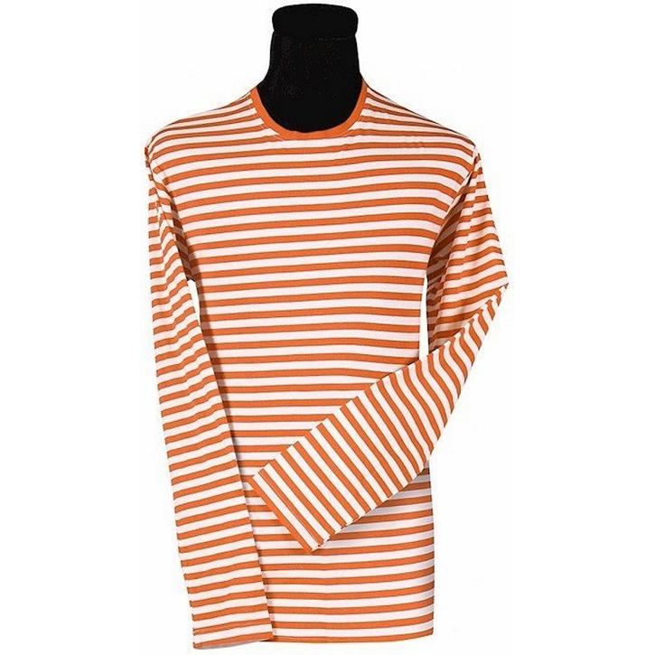 Ringelshirt langarm orange/weiß Gr. XS