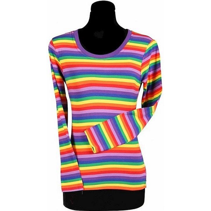 Ringelshirt taliert langarm bunt Gr. XS