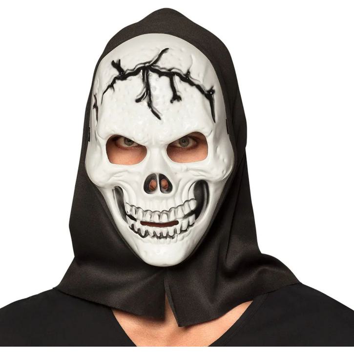 Maske Totenkopf mit Kapuze