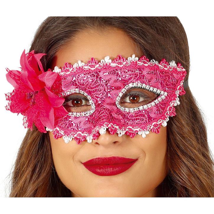 Maske pink mit Blume